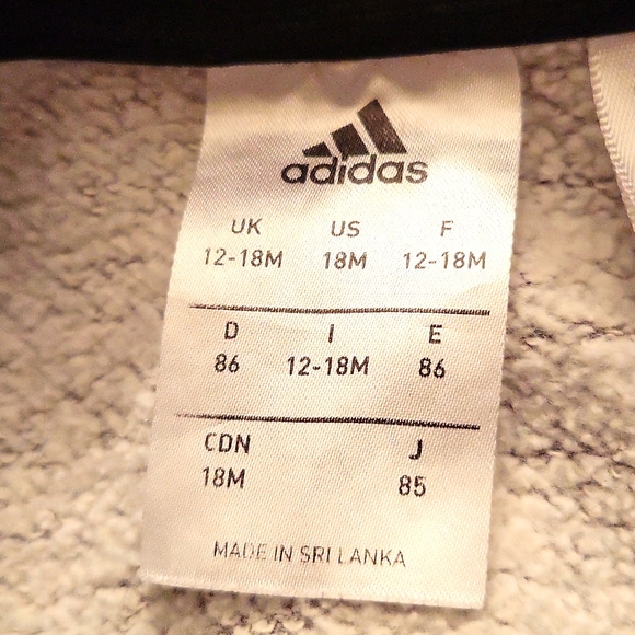 Adidas embroidered zip up navy/grey sweater - Picture 2 of 5